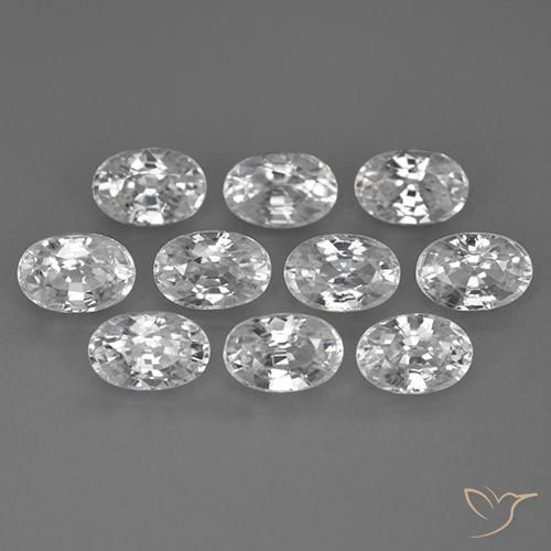 8.33ctw Natural Blanco Circón, Ovalada, VVS-VS