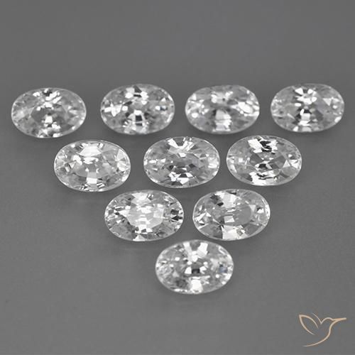 Gemas de Circón Blanco natural de 8.33 ct, Ovalada, VVS-VS