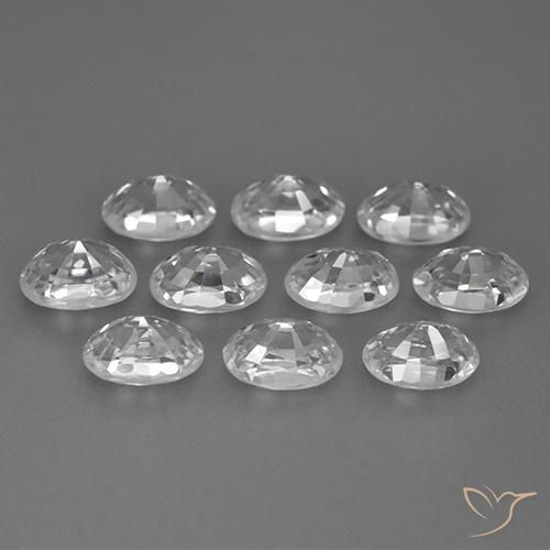 Gemas de Circón Blanco natural de 8.33 ct, Ovalada, VVS-VS