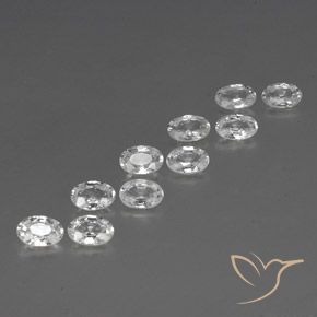 Gemas de Circón Blanco natural de 6.53 ct, Ovalada, VVS-VS