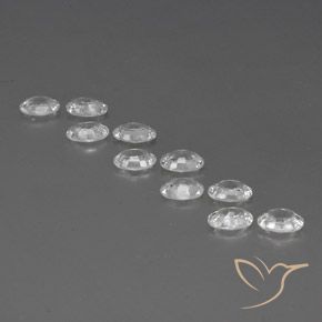 Gemas de Circón Blanco natural de 6.53 ct, Ovalada, VVS-VS