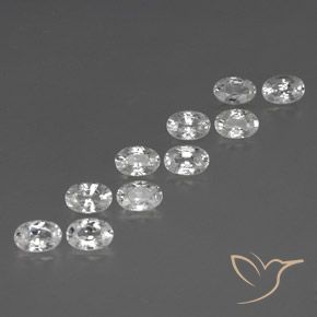 Gemas de Circón Blanco natural de 7.74 ct, Ovalada, VVS-VS