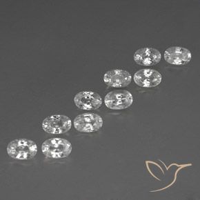 Gemas de Circón Blanco natural de 7.78 ct, Ovalada, VVS-VS