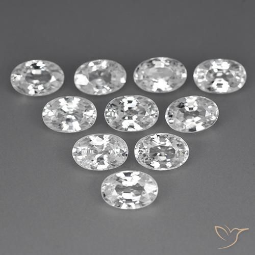 7.43ctw Natural Blanco Circón, Ovalada, VVS-VS