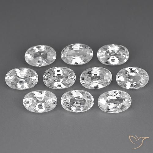 Gemas de Circón Blanco natural de 7.43 ct, Ovalada, VVS-VS