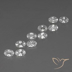 Gemas de Circón Blanco natural de 7.50 ct, Ovalada, VVS-VS