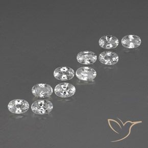 Gemas de Circón Blanco natural de 8.09 ct, Ovalada, VVS-VS