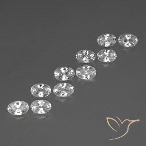Gemas de Circón Blanco natural de 7.64 ct, Ovalada, VVS-VS