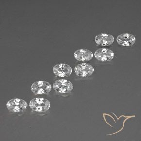 Gemas de Circón Blanco natural de 7.60 ct, Ovalada, VVS-VS