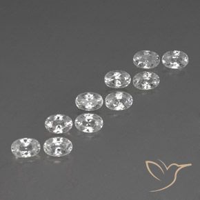 Gemas de Circón Blanco natural de 8.15 ct, Ovalada, VVS-VS