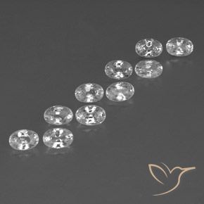 Gemas de Circón Blanco natural de 8.25 ct, Ovalada, VVS-VS