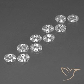 Gemas de Circón Blanco natural de 7.23 ct, Ovalada, VVS-VS