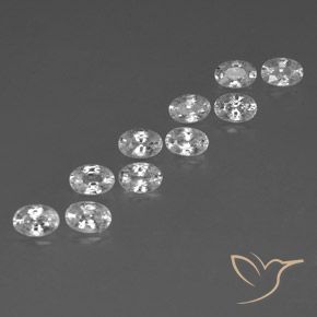 Gemas de Circón Blanco natural de 7.58 ct, Ovalada, VVS-VS