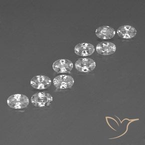 Gemas de Circón Blanco natural de 7.51 ct, Ovalada, VVS-VS