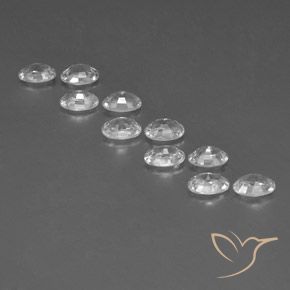 Gemas de Circón Blanco natural de 7.51 ct, Ovalada, VVS-VS