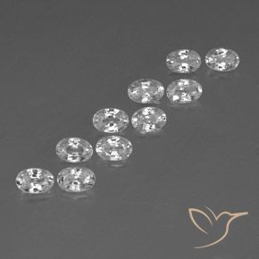 Gemas de Circón Blanco natural de 7.49 ct, Ovalada, VVS-VS