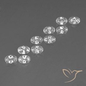 Gemas de Circón Blanco natural de 7.93 ct, Ovalada, VVS-VS