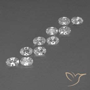 Gemas de Circón Blanco natural de 7.27 ct, Ovalada, VVS-VS