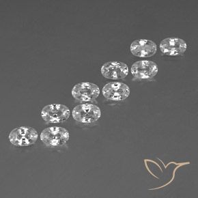 Gemas de Circón Blanco natural de 7.96 ct, Ovalada, VVS-VS