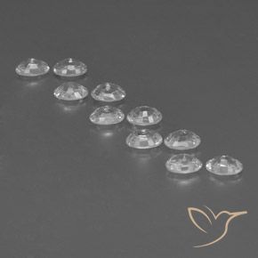 Gemas de Circón Blanco natural de 7.96 ct, Ovalada, VVS-VS