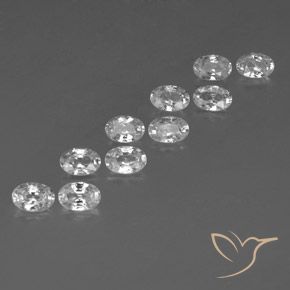 Gemas de Circón Blanco natural de 7.33 ct, Ovalada, VVS-VS