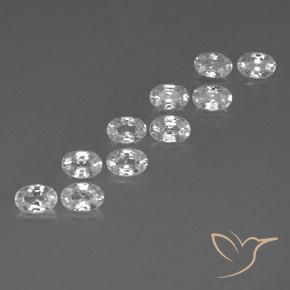 Gemas de Circón Blanco natural de 7.51 ct, Ovalada, VVS-VS