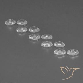 Gemas de Circón Blanco natural de 7.51 ct, Ovalada, VVS-VS