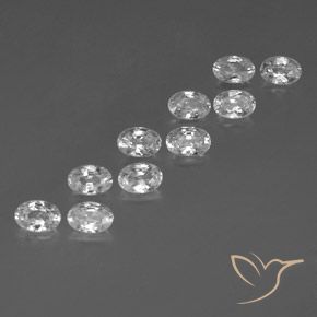 Gemas de Circón Blanco natural de 7.35 ct, Ovalada, VVS-VS