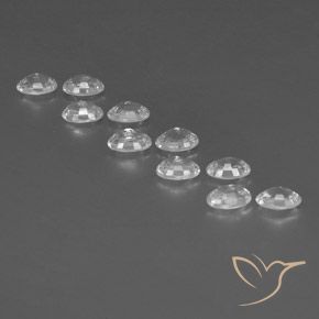 Gemas de Circón Blanco natural de 7.35 ct, Ovalada, VVS-VS