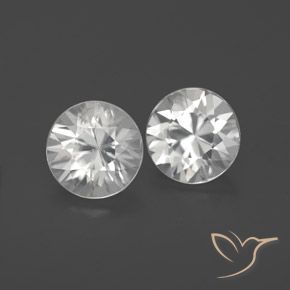 Gemas de Circón Blanco natural de 2.28 ct, Redondo, VVS-VS