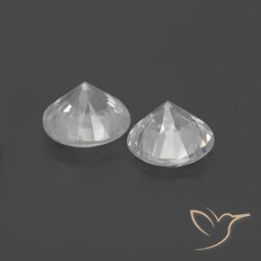 Gemas de Circón Blanco natural de 2.28 ct, Redondo, VVS-VS