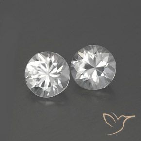 Gemas de Circón Blanco natural de 2.27 ct, Redondo, VVS-VS