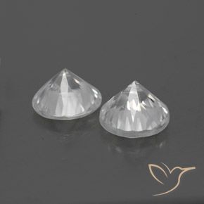 Gemas de Circón Blanco natural de 2.27 ct, Redondo, VVS-VS