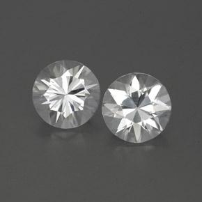 Gemas de circón blanco natural de 2,37 ct, corte redondo, VVS