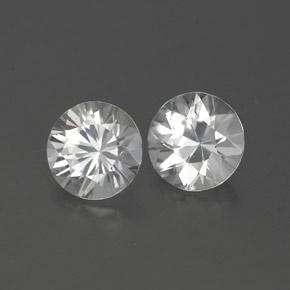 Gemas de circón blanco natural de 2,37 ct, corte redondo, VVS