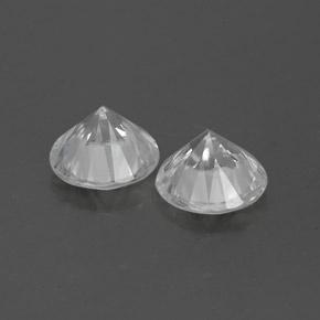 Gemas de circón blanco natural de 2,37 ct, corte redondo, VVS
