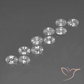 Gemas de Circón Blanco natural de 7.06 ct, Ovalada, VVS-VS