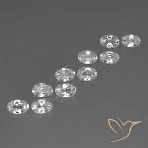 Gemas de Circón Blanco natural de 7.21 ct, Ovalada, VVS-VS