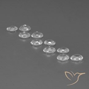 Gemas de Circón Blanco natural de 7.21 ct, Ovalada, VVS-VS