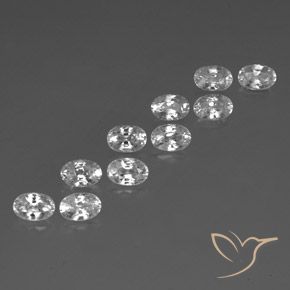 Gemas de Circón Blanco natural de 7.90 ct, Ovalada, VVS-VS