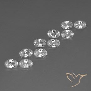 Gemas de Circón Blanco natural de 7.39 ct, Ovalada, VVS-VS