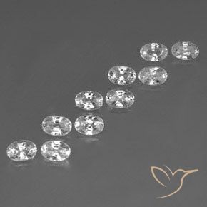 Gemas de Circón Blanco natural de 8.14 ct, Ovalada, VVS-VS