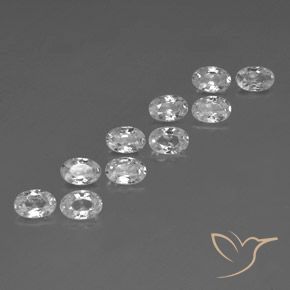 Gemas de Circón Blanco natural de 6.95 ct, Ovalada, VVS-VS
