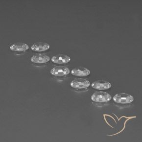 Gemas de Circón Blanco natural de 6.95 ct, Ovalada, VVS-VS