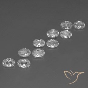 Gemas de Circón Blanco natural de 6.80 ct, Ovalada, VVS-VS