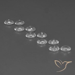 Gemas de Circón Blanco natural de 7.41 ct, Ovalada, VVS-VS