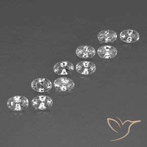 Gemas de Circón Blanco natural de 8.09 ct, Ovalada, VVS-VS