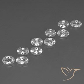 Gemas de Circón Blanco natural de 7.76 ct, Ovalada, VVS-VS