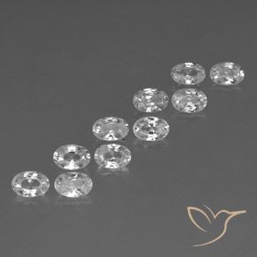 Gemas de Circón Blanco natural de 7.58 ct, Ovalada, VVS-VS
