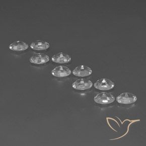 Gemas de Circón Blanco natural de 7.67 ct, Ovalada, VVS-VS